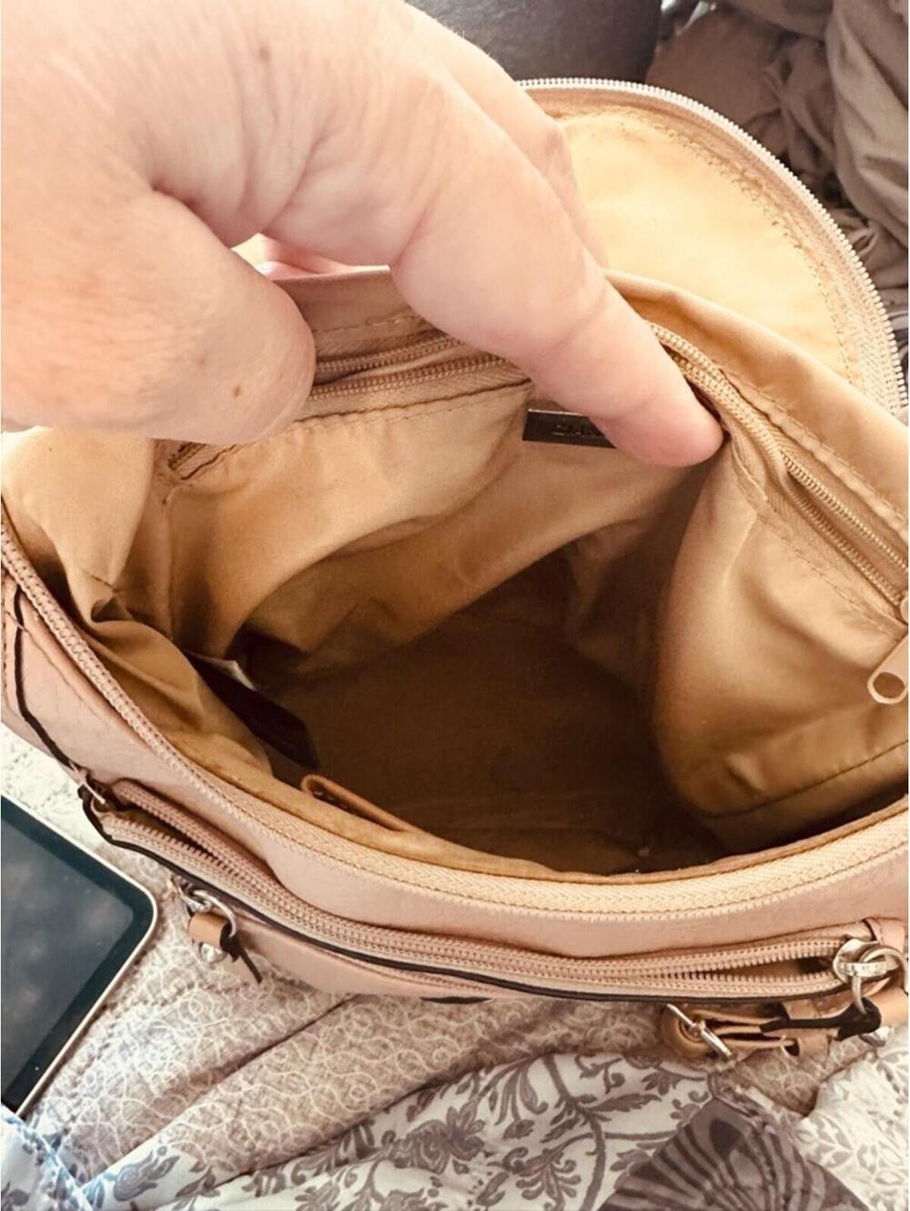 Giani Bernini Blush Pink Pebbled PVC Backpack - Picture 8 of 9